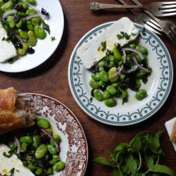 Fresh Favas with Feta & Mint