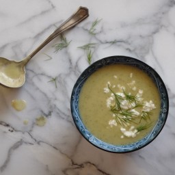 Zucchini-Potato Soup with Lemon, Feta, & Dill