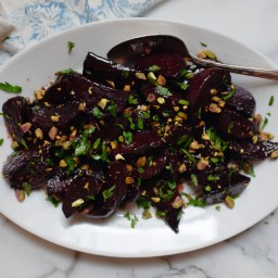 Pomegranate-Glazed Beets with Pistachios