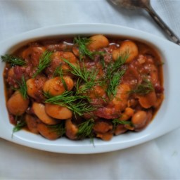 Giant Beans with Tomatoes, Ouzo, & Dill