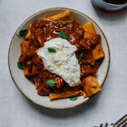 Rigatoni with Lamb Shoulder Ragu & Whipped Ricotta