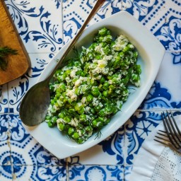 Sweet Green Peas with Feta, Lemon, & Dill